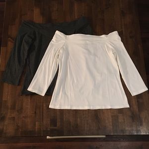 NWOT LOFT OTS 3/4 Sleeve Grey Shirt Size Small